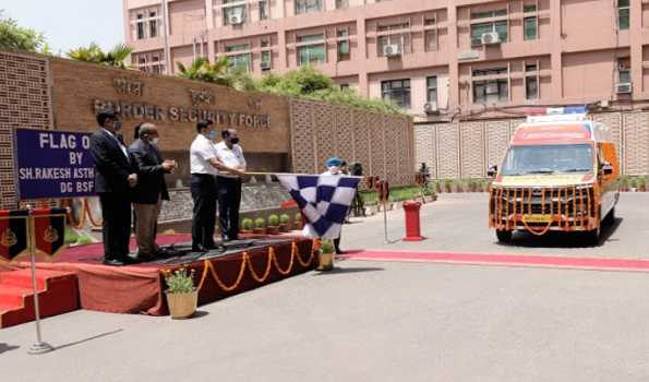 BSF DG flags off advance life support ambulance for Tekanpur Academy