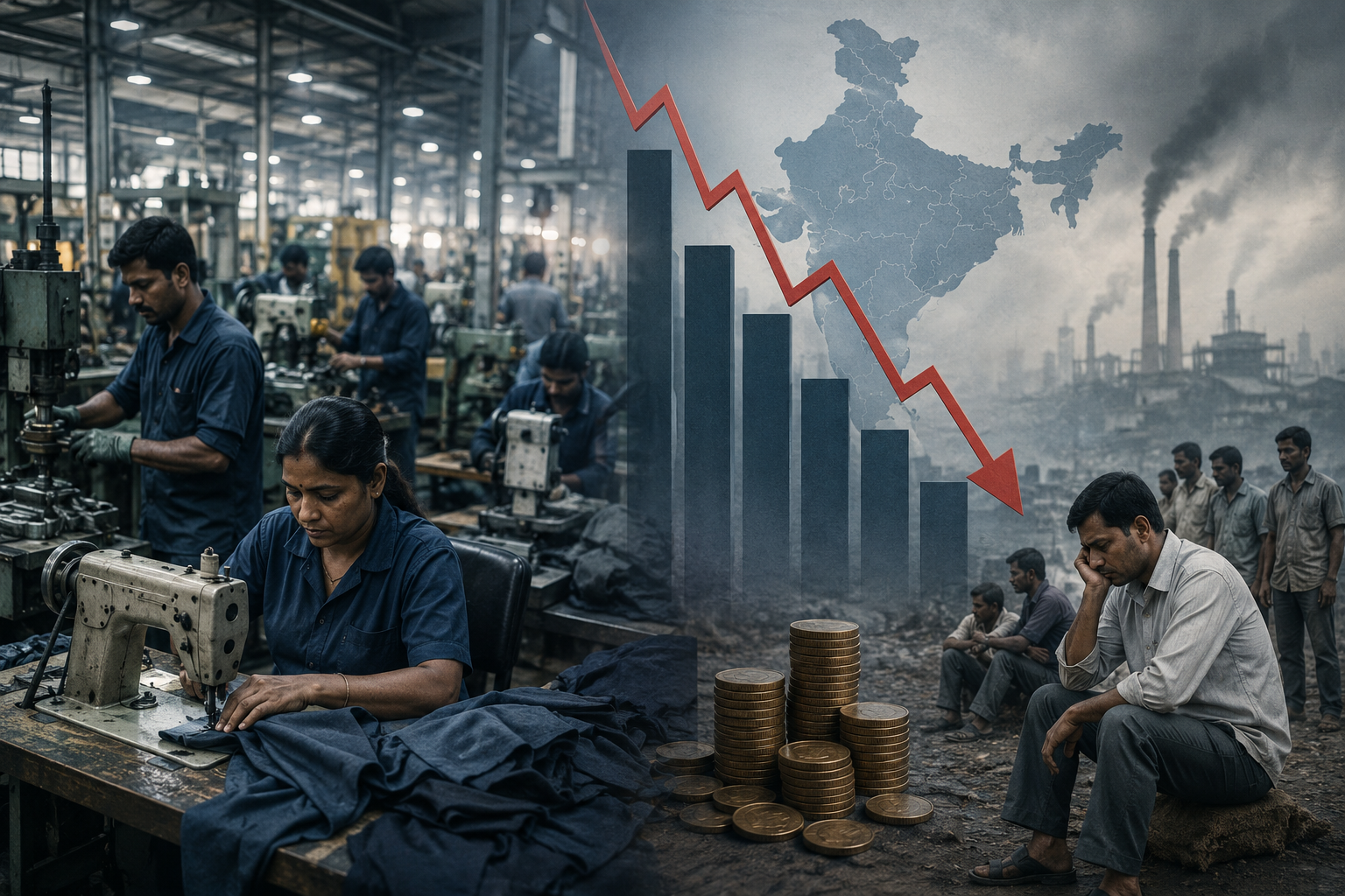5-year low - Factories Sans Jobs, 

GROWTH WITHOUT DEMAND