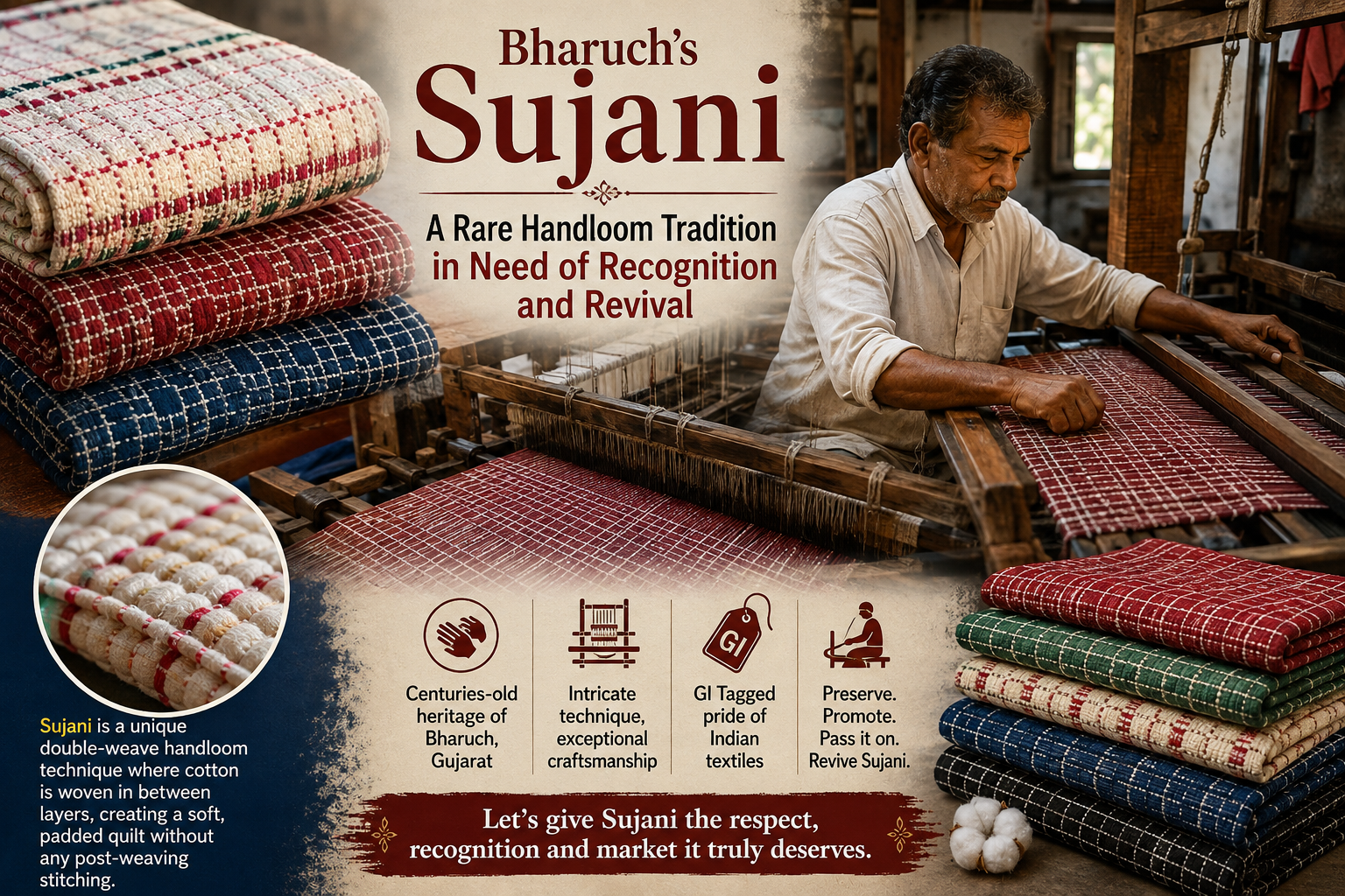 Bharuch’s Sujani: A Rare Handloom Tradition in Need of Recognition and Revival